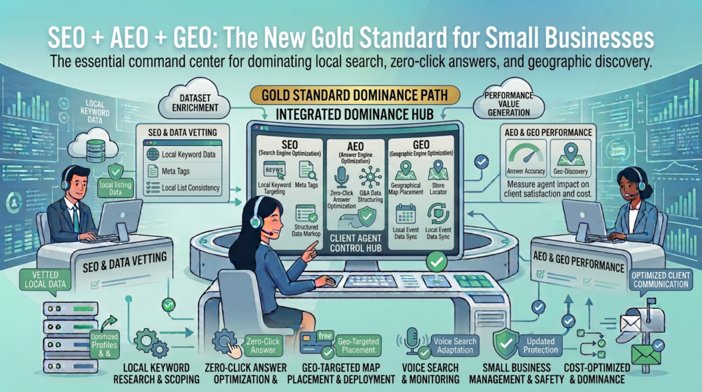 SEO + AEO + GEO: The New Gold Standard for Small Businesses